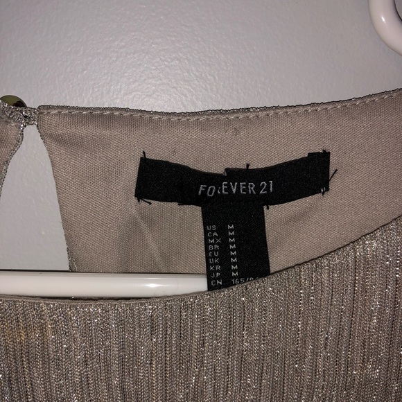 Forever 21 Size M Shimmery Champagne Color Dress - Picture 4 of 7